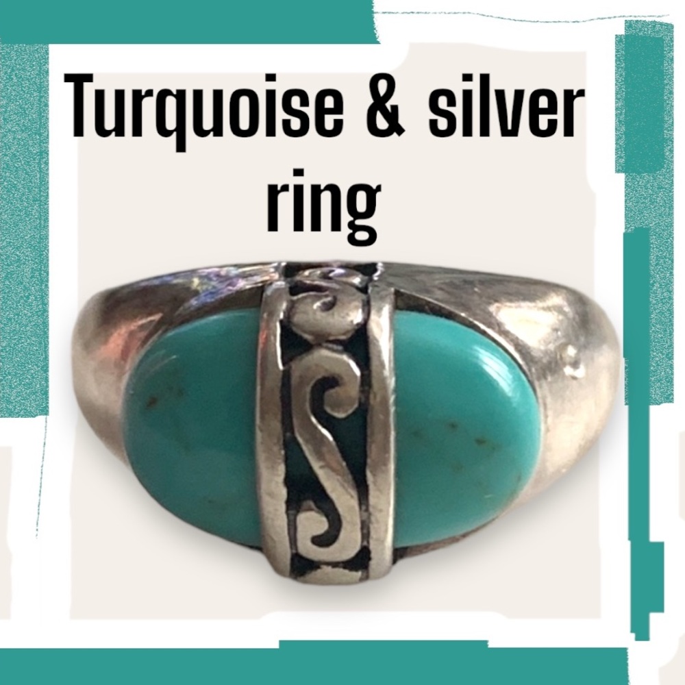 Sterling Silver Ring with Turquoise stone - size 6